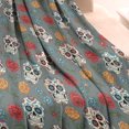 thumbnail image 3 of Gray Flower Skull Pattern Blanket,Comfortable Soft Flannel Throw Blanket,All Season,Warm Lightweight Blankets for Sofa Bed Couch Living Room Chair,30"x40", 3 of 4