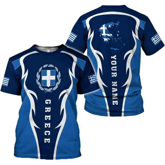 Personalized Greece Shirts Greek Coat of Arms Flag Grecian 3D Shirts Greece Tshirt Grecian Pride Gift (S)