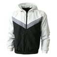 thumbnail image 1 of Ma Croix Mens Two Tone Hoodie Windbreaker Lightweight Slim Fit Quick Dry Outerwear Jacket, 1 of 5