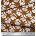 thumbnail image 3 of Soimoi Brown polyester Crepe Fabric Flourish Damask Print Fabric by Yard 52 Inch Wide, 3 of 3