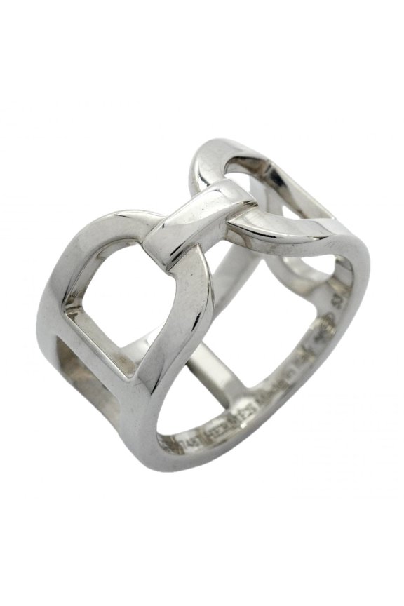 Pre-Owned Hermes Ever Chaine d'Ancre Ring, Silver 925, #53, Women's