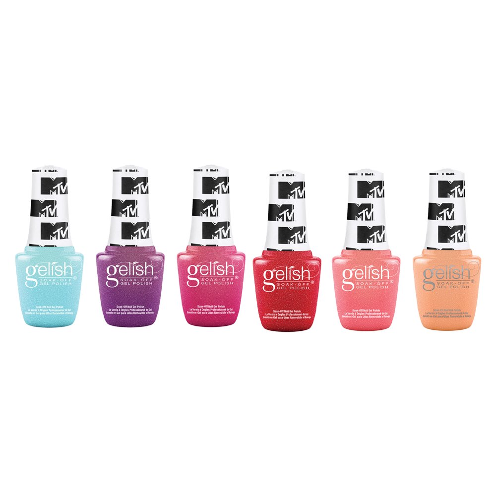 Gelish Summer 2020 MTV Collection 9 mL Soak Off Gel Nail Polish Set, 6