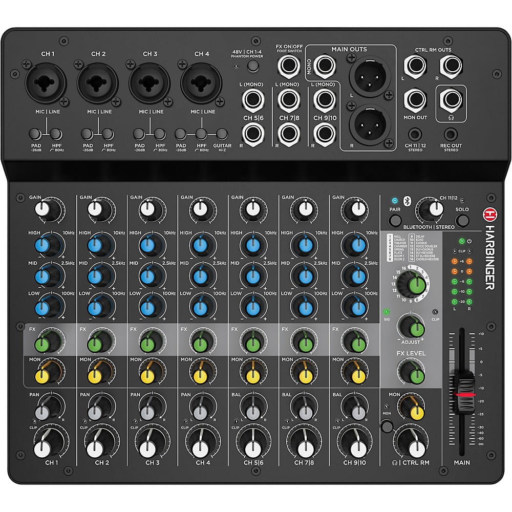 Buy Harbinger LV12 12-Channel Analog Mixer With Bluetooth & FX Online ...