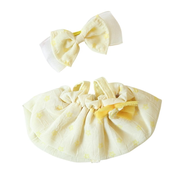 Lindo disfraz de muñeco de peluche, accesorio para muñeco de peluche, disfraz para juego de simulación, juguete de peluche para niña amarillo