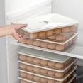 thumbnail image 4 of Refrigerator Organizer Bins with Lids 24-Egg Capacity Clear Plastic Storage Containers for Fridge 2 Pack, 4 of 6