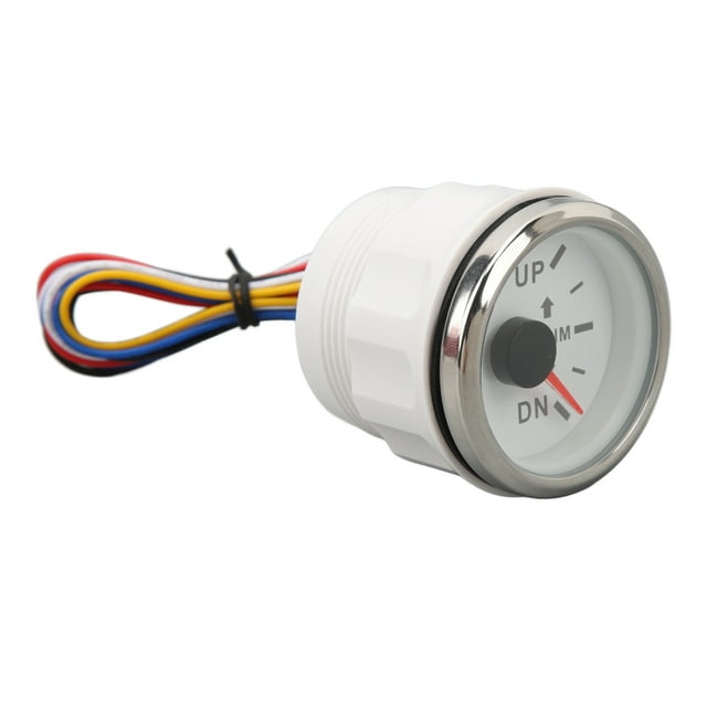 52MM Bateau Jauge de Compensation, DC9-32V Bateau en Acier Inoxydable Trim Balance Jauge Mètre, Précision de Lecture Jauge de Compensation Marine avec 7 Rétro-Éclairage de Couleur, Jauges Marines pour Yachts,