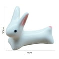 thumbnail image 6 of Oiur Chopsticks Storage Rack Reused Beautiful Food Grade Rounded Corners Stable Anti-dirty White Ceramic Little Rabbit Chopstick Rest Dining Room Supply, 6 of 8