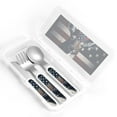 thumbnail image 4 of Zufioo Vintage American Deer Print Children's Knife, Fork and Spoon Three-Piece Set, Toddler Safety Cutlery with Outer Box Suitable for Home and Kindergarten Use, 4 of 8