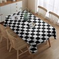 thumbnail image 2 of Black and White Checkered Pattern Rectangle Tablecloth 60"x84",Waterproof Polyester Rectangle Table Cloth, Wipeable Spillproof Polyester Tablecloth for Dining, Camping, Indoor and Outdoor, 2 of 5