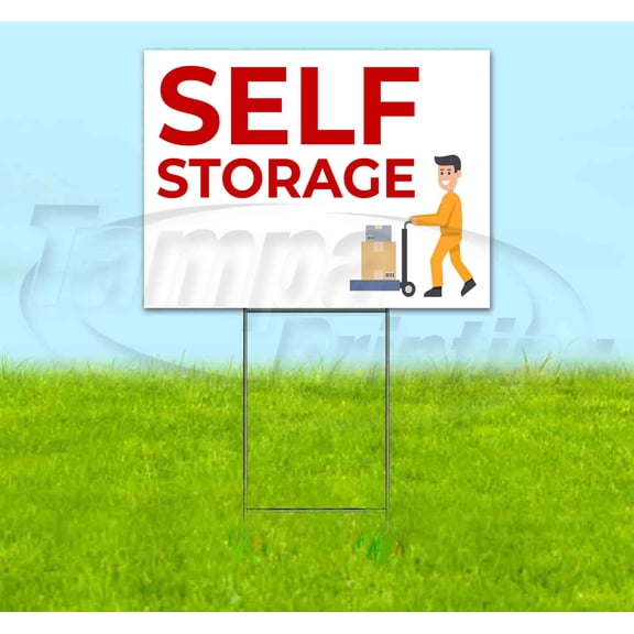 Self Storage (18" x 24") Yard Sign, Includes Metal Step Stake