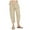 Khaki, variant on Capri Pants for Women 2026 Summer Elastic High Waist Drawstring Straight Leg Loose Casual Cropped Pants with Pockets