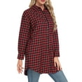 thumbnail image 4 of Cueply Womens Flannel Shirts Plaid Shacket Long Sleeve Button Down Collared Jacket Coats with Pockets, 4 of 6