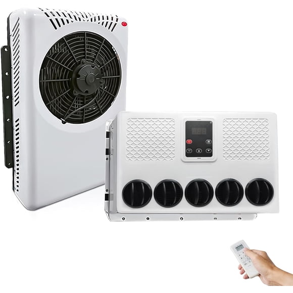 Aspligo 12V 12000 BTU RV Rooftop Air Conditioner, Ultra Thin Split DC AC Cooling Unit for Camper Van, Semi Truck, SUV, Bus and Off-Road Vehicle