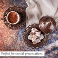 thumbnail image 3 of Decorative Sugar Bowl with Lid, Turkish Delight Container, Antique Ottoman Design Serving Dish with Dome, Food Grade Metallic Mini Candy Holder for Gift, Home and Kitchen (Copper), 3 of 6