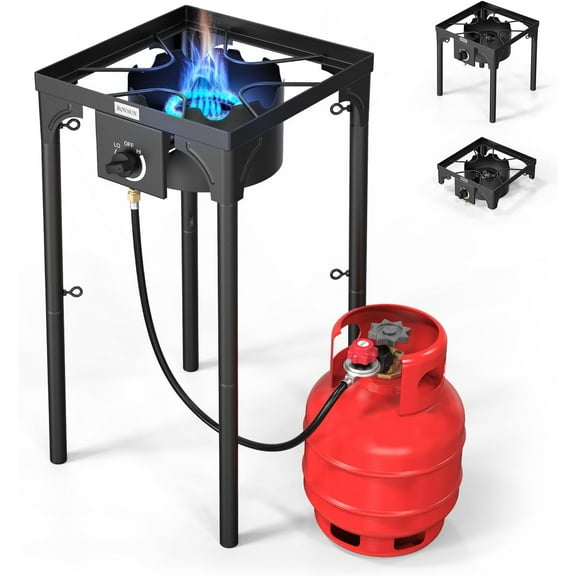 VINGLI 100,000 BTU Portable Gas Camping Stove, Outdoor Propane Burner with 20psi Regulator, High Pressure Single Cooker Camp Cooking Home Brewing