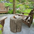 thumbnail image 6 of HOMCOM Tree Stump Stool, Decorative Side Table with Round Tabletop, Concrete End Table with Wood Grain Finish, for Indoors and Outdoors, Gray, 6 of 9