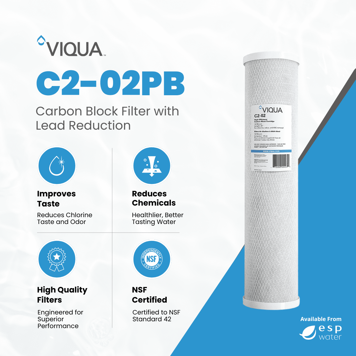 Viqua C2-02PB Lead Reduction Filter for IHS12-D4 & IHS22-D4, 10 Micron