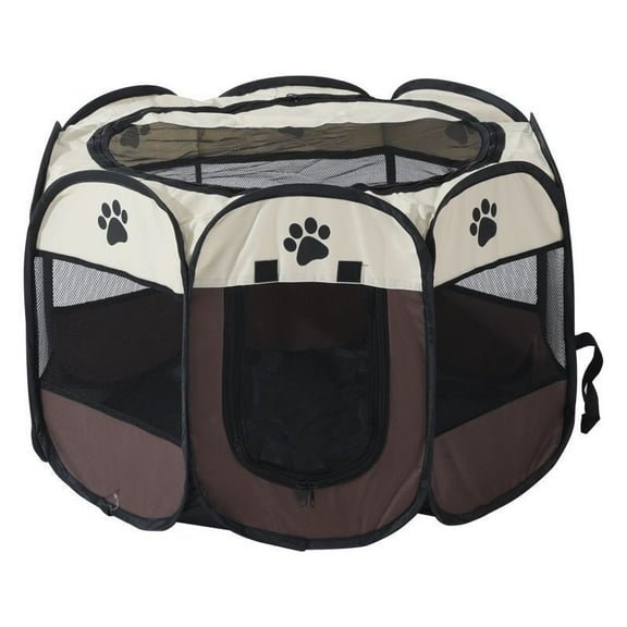 Scmkd Portable Pet Playpen, Foldable Dog Playpen, Octagon Puppy Playpen Indoor For Dogs, Cats And Rabbits