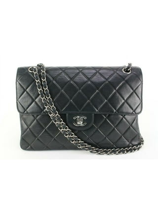 Chanel Jumbo Black Quilted Lambskin Classic Double Flap Bag SHW 100% Auth
