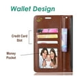 thumbnail image 3 of For Samsung Galaxy S22 Plus Luxury Leather Wallet Case with Credit Card Holder Storage Lanyard Kickstand Magnetic Flip Phone Case Cover by Xpression [Brown], 3 of 9