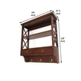 thumbnail image 5 of Wooden Wall Mounted Display Rack with 2 Drawers, Brown- Saltoro Sherpi, 5 of 5