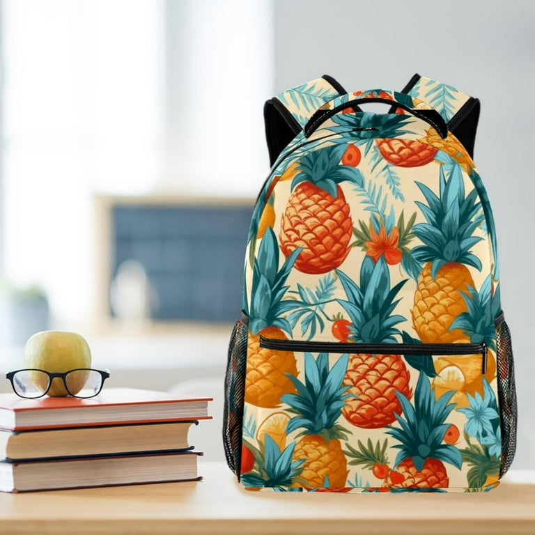 School Backpack with Zipper Pineapples Pattern Large Capacity Book Bags for Men Women Daily Shoulder Rucksack Laptop Bag Walmart