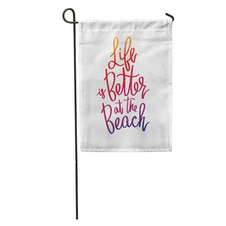 LADDKE Purple Ocean Life is Better at The Beach Trend on Excellent Red Best Brush Garden Flag Decorative Flag House Banner 12x18 (Best Of Beach House)