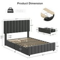 thumbnail image 2 of Upholstered Platform Bed Frame with 4 Drawers, Button Tufted Headboard/Footboard, Sturdy Metal Support, No Box Spring Required, 2 of 11