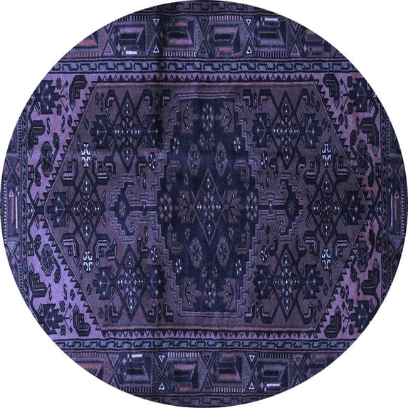 Ahgly Company Indoor Round Persian Blue Traditional Area Rugs, 8' Round