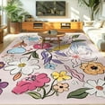 thumbnail image 5 of Ultrug Floral Area Rugs Boho Rugs Flower Print Carpet for Bedroom Living Room Office Nursery Home Decor,6'x9',Pink, 5 of 7