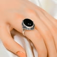 thumbnail image 3 of Black Onyx - Brazil 925 Sterling Silver Ring V4566, Statement Ring, Black Ring, Oval Ring, Gift For Her, Black Onyx Ring, 3 of 4