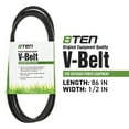thumbnail image 2 of 8TEN Drive Belt for Murray 42910A 46901x192A 46907A 037X80MA 810-CBL2429T, 2 of 4