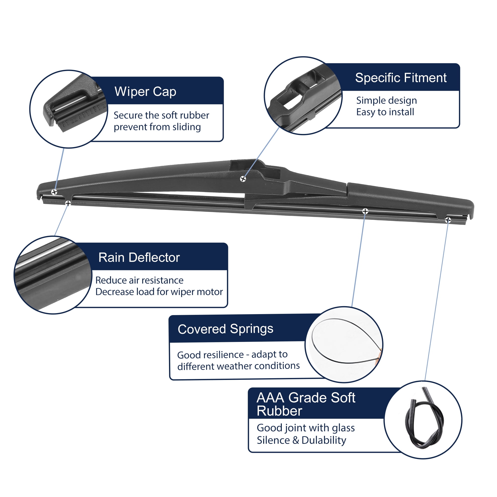 Unique Bargains Rear Wiper Blade for Chevrolet HHR and for Jeep Grand Cherokee