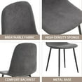 thumbnail image 4 of Dining Chairs Set of 6, Modern Linen Fabric Upholstered Dining Chairs with Backrests and Black Metal Legs, Dining Room Side Chairs for Kitchens, Lounges, and Farmhouses(Dark Gray), 4 of 8