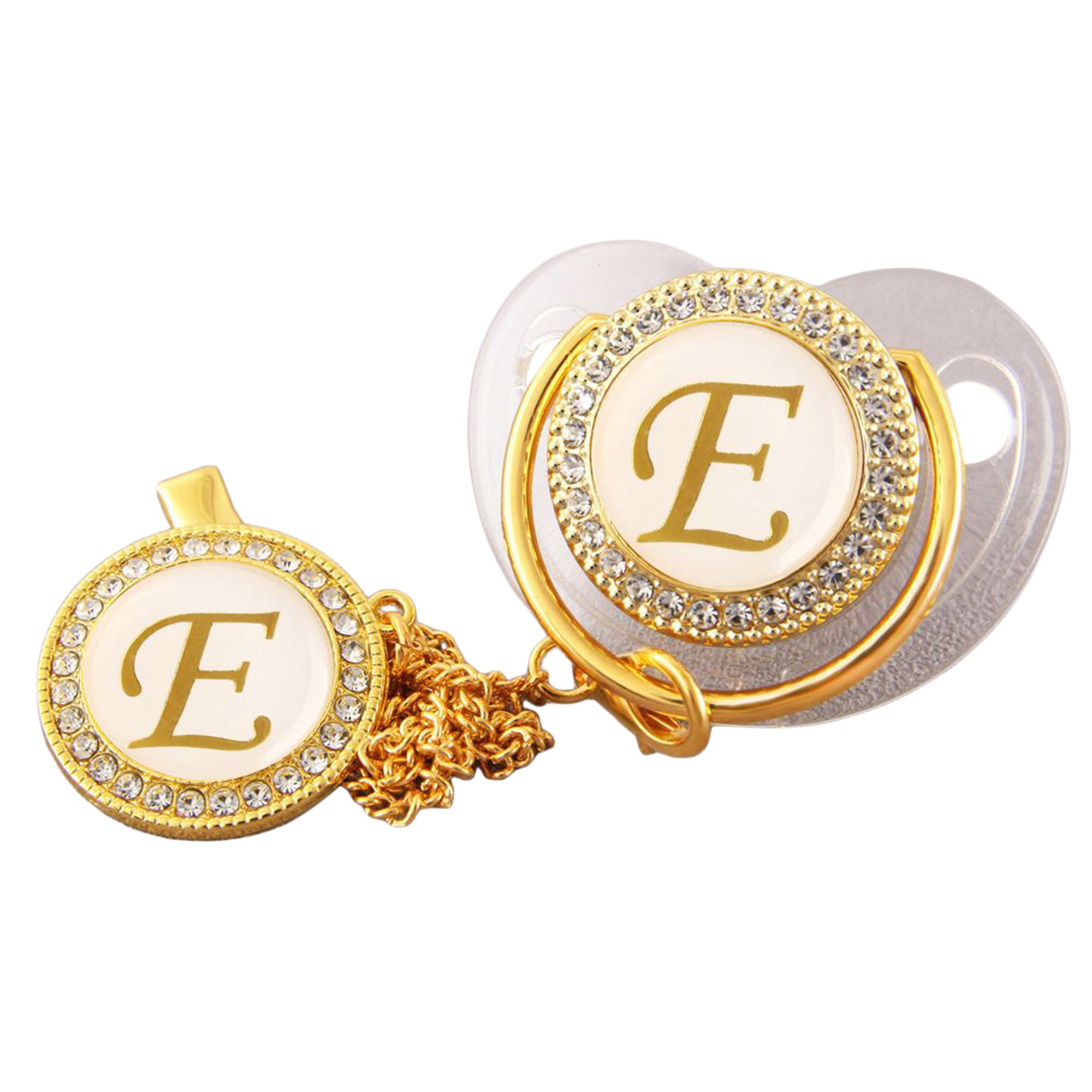 Baby Pacifiers Orthodontic Curves Comfortably Baby Gold Pacifier with