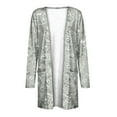 thumbnail image 5 of Pompotops Chemisier Décontracté à Manches Longues Imprimé pour Femmes avec Poche Cardigan Liquidation, 5 of 5