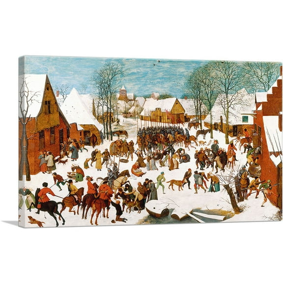 ARTCANVAS Massacre of the Innocents 1567 Canvas Art Print by Pieter Bruegel the Elder - Size: 26" x 18" (0.75" Deep)