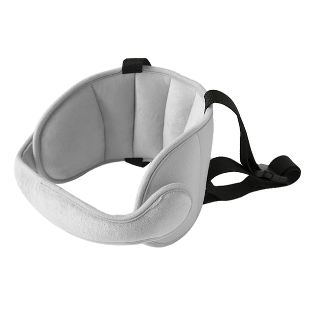 Soporte para la cabeza y el cuello para asiento de coche, diadema para dormir para niños pequeños y bebés, color gris