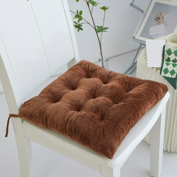 Cojín para silla de oficina con correas antideslizantes | Cojín de espuma de terciopelo de 40 x 40 cm | Funda extraíble y lavable para sofá, escritorio y coche | Cojín de color liso para casa y