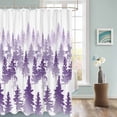 thumbnail image 3 of Fabric Shower Curtain Purple Misty Forest Abstract Tree Silhouette Shower Curtains with 12 Hooks Waterproof Machine Washable Bath Curtains for Bathroom, 36 x 78in, 3 of 6