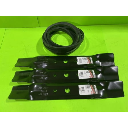 3 BLADES & 1 DECK BELT 48" DECK FITS JD L120 L130 GX20250 GX20305