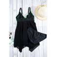 thumbnail image 2 of ABPHQTO Conjunto de tankini con dobladillo de pañuelo verde para mujer, 2 of 5