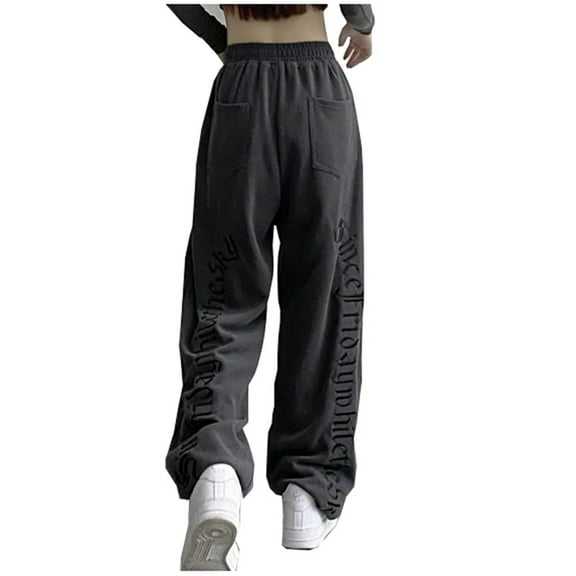 Felirenzacia Women's Drawstring Cuffed Sweatpants, Printed Atheletic Jogger Running Sports Pants