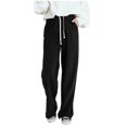 thumbnail image 6 of MGDXOX Waffle Knit Wide Leg Sweatpants Women Oversized High Waist Baggy Sweatpants Lightweight Breathable Flowy Lounge Pants Black XL, 6 of 8