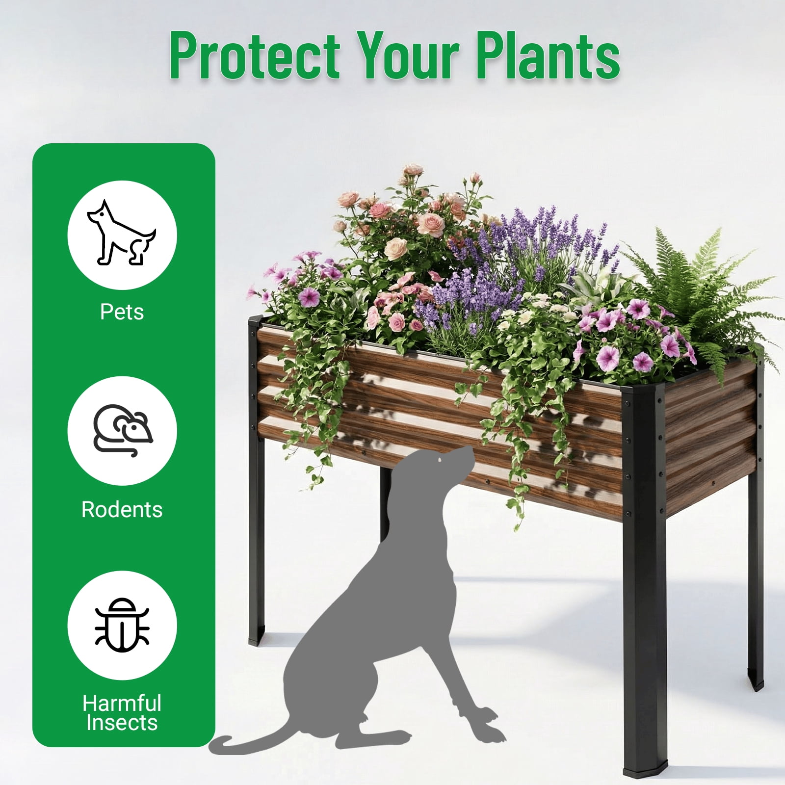 SnugNiture Galvanized Raised Garden Bed with Legs, Large Metal Elevated Raised Planter Box for Vegetables Lawn Green Flowers, Fruits, 600 lb Capacity