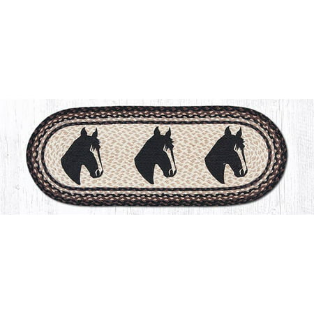 Earth Rugs OP-313 Horse Portrait Oval Patch Runner 13