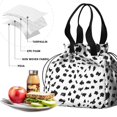 thumbnail image 4 of White and Black Of Leopard Print Drawstring Lunch Bag Women - Drawstring Lunch Bag Insulated for Work Office - Stain-Resistant Large Lunchbags for Women with Multi-Pockets, 4 of 6