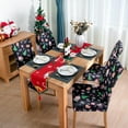 thumbnail image 2 of Christmas Chair Covers Set of 6 Dining Room Chair Slipcovers Christmas Trees and Santa Decoration Black Chair Covers for Kitchen Dining Room, 2 of 6