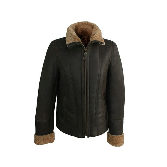 Eastern Counties Leather Womens Orlando Aviator Sheepskin Coat