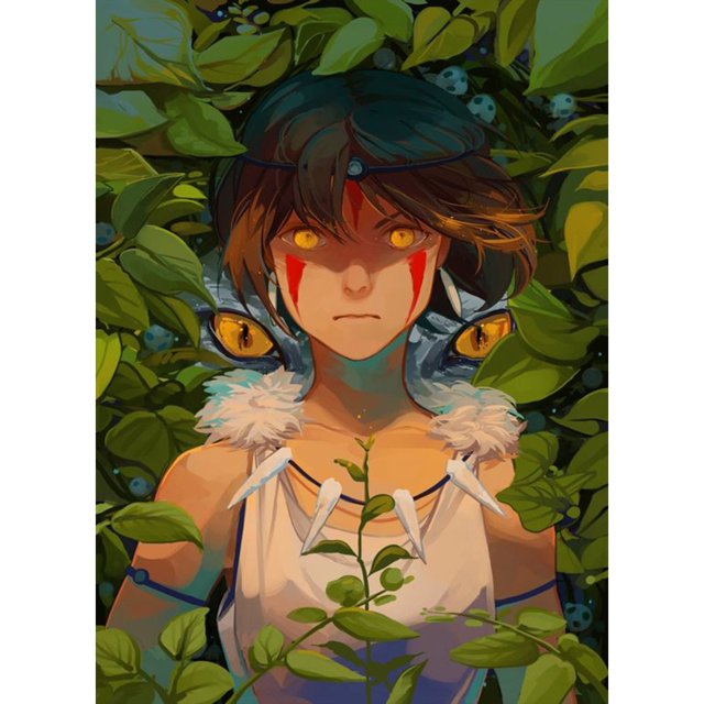 Hilo de Bordar 1 Princesa Mononoke Full Eco-algodón 11CT Punto de Cruz Estampado Hugtrwg Para estrenar